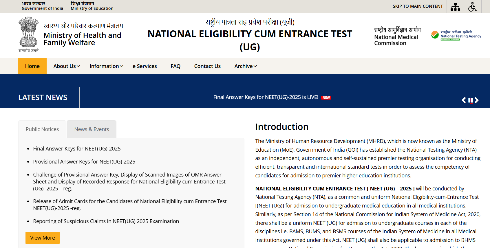 NEET UG Result 2025