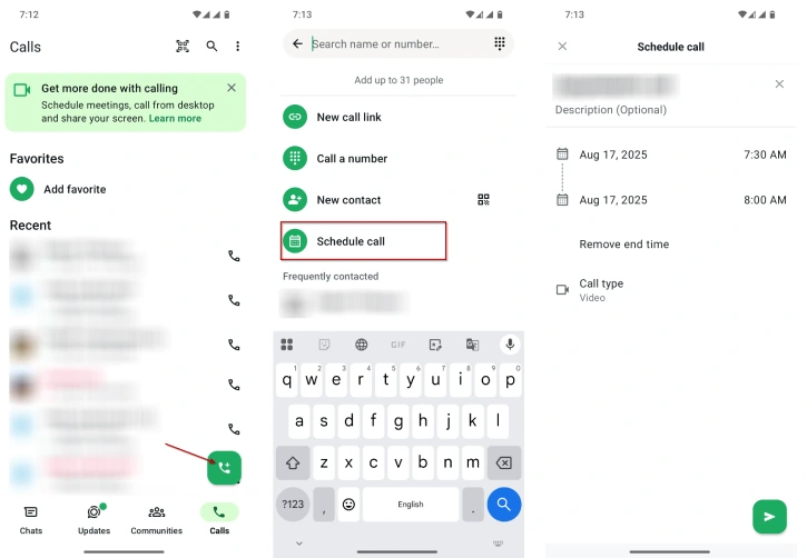 Whatsapp Call Schedule Feature Update